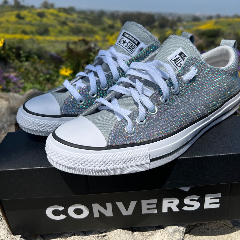 Bling Converse Sneakers, Rhinestone Chucks,Birthday Shoes